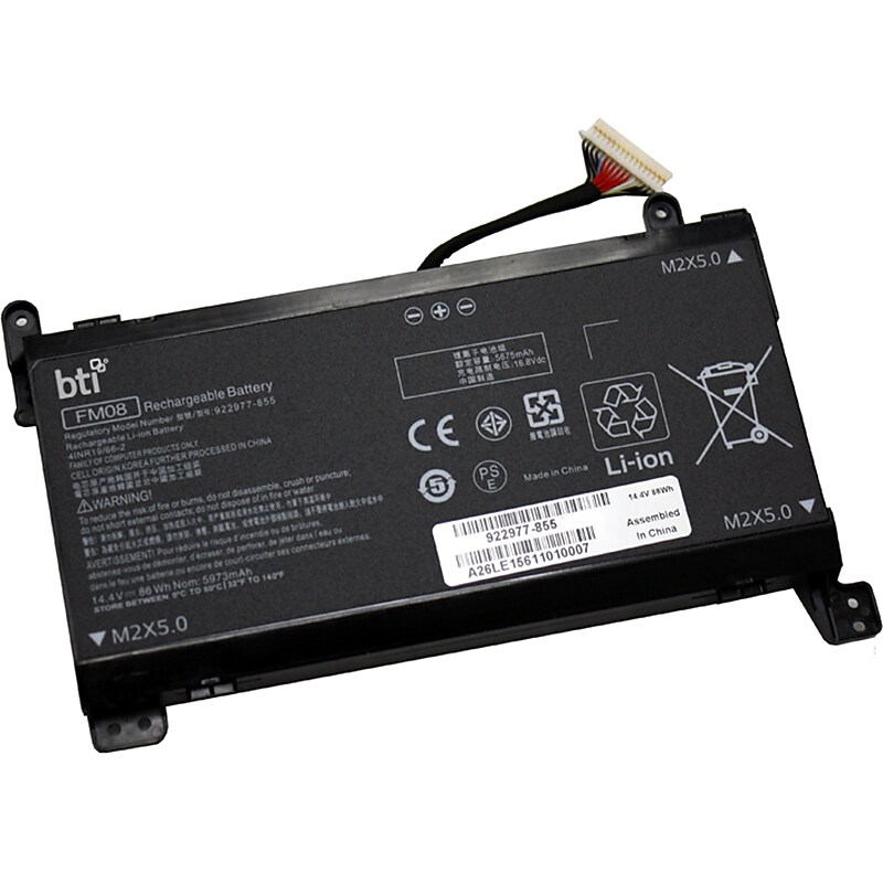 Battery Technology Li-Ion Replacement Battery for HP Omen 17, 5973mAh (922977-855-BTI) image 1