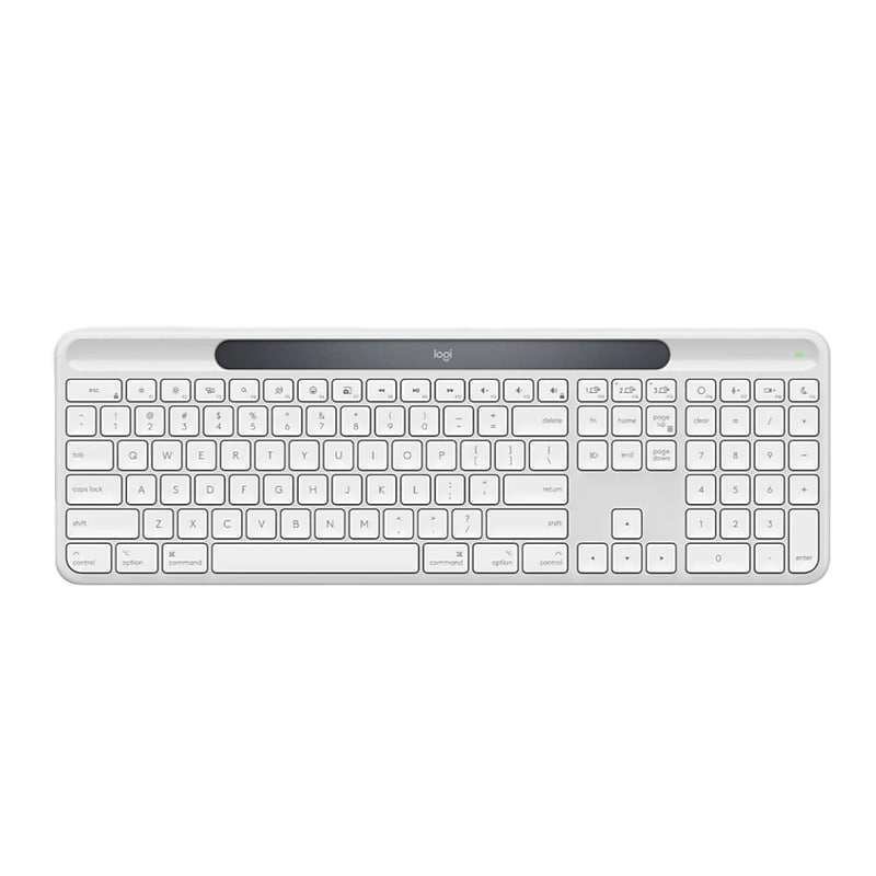 Logitech Signature Slim Solar+  Wireless Computer Keyboard, White (920-013787) image 1