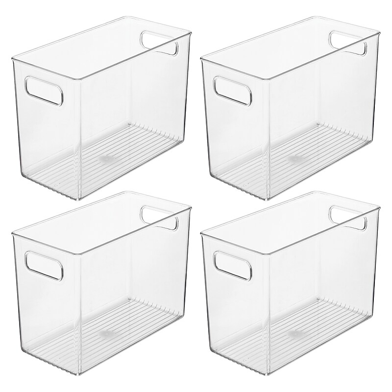 iDESIGN Small Plastic Storage Bin, Clear, 4/Pack (29402M4) image 1