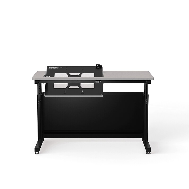 VersaDesk Revolution 48"W Manual Adjustable Standing Computer Table, Grey/Black (RST4824-BG) image 1