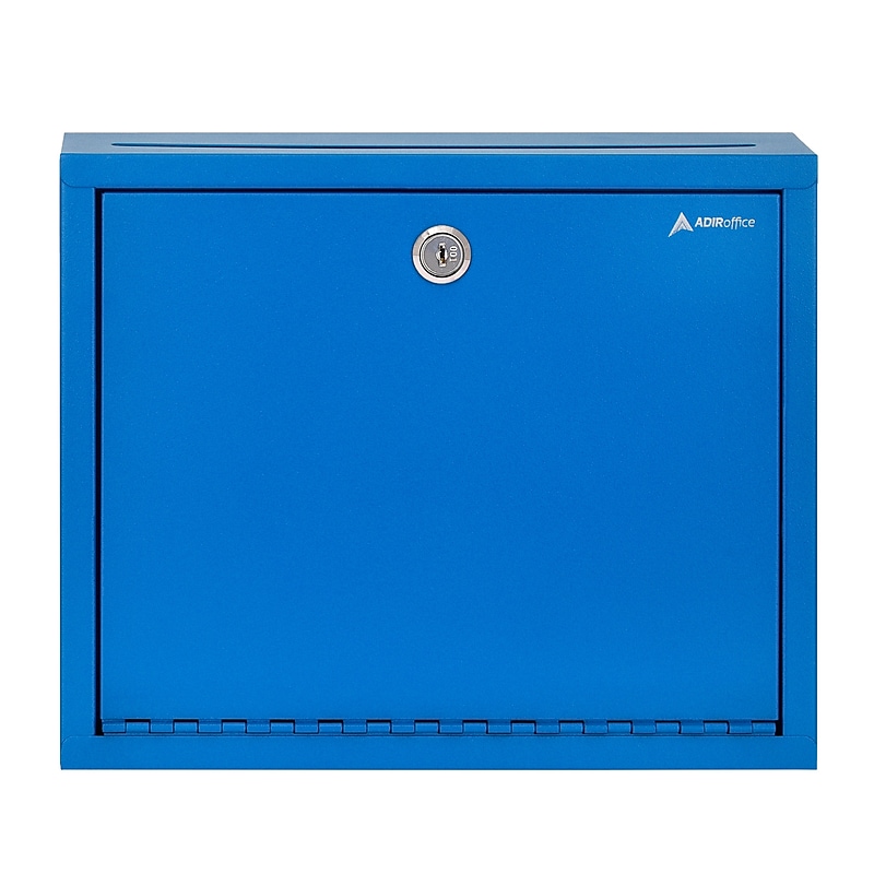 AdirOffice Steel Multipurpose Drop Box Interoffice Mailbox, Large, Blue (631-03-BLU-PKG) image 1