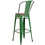 Flash Furniture Lily Contemporary Metal Vertical Back Barstool, Green, 4-Pieces/Pack (4CH3132030GBGNW)~#|#~5950C78A-2992-4381-B98404B6B347B5C3_sc7