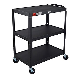 Luxor ENDURA 3-Shelf Utility Cart, Black (HE34-B) | Staples