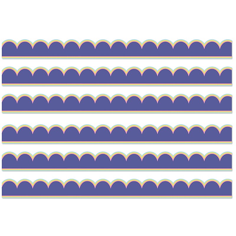 Carson Dellosa Education We Stick Together Scalloped Bulletin Board Borders, 3" x 3', Pop of Purple, 6/Bundle (CD-108519-6) image 1