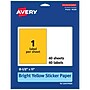 Avery Laser/Inkjet Rectangle Multipurpose Labels, 8.5" x 11", Bright Yellow, 40/Pack (94269)~#|#~595D68F9-E36C-46AB-8DDB1A76A32AC380_sc7