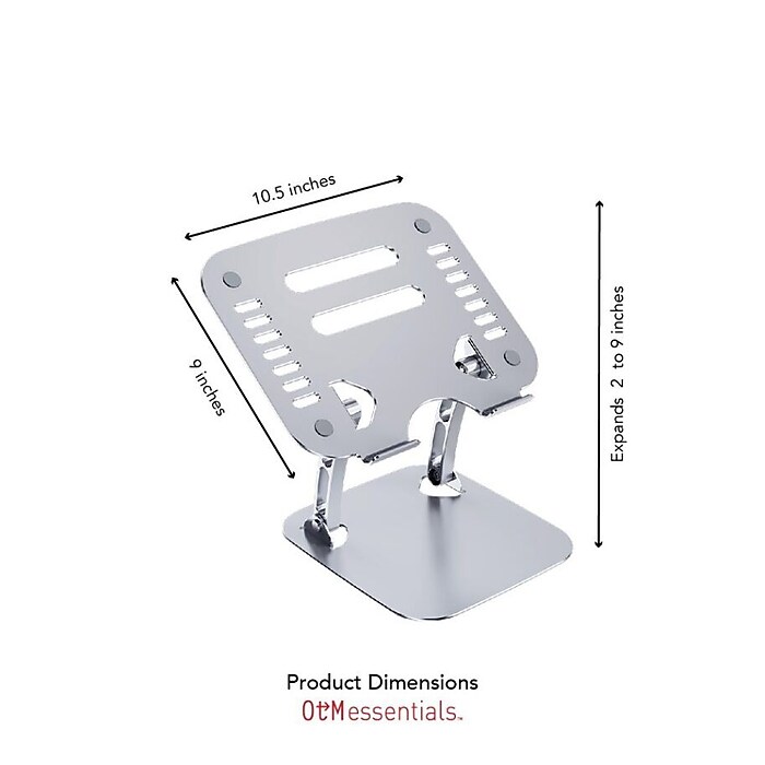 a_stand @asimocrafts × pastime.factory OTM Essentials Aluminum Adjustable Laptop Riser Stand, Gray (OB