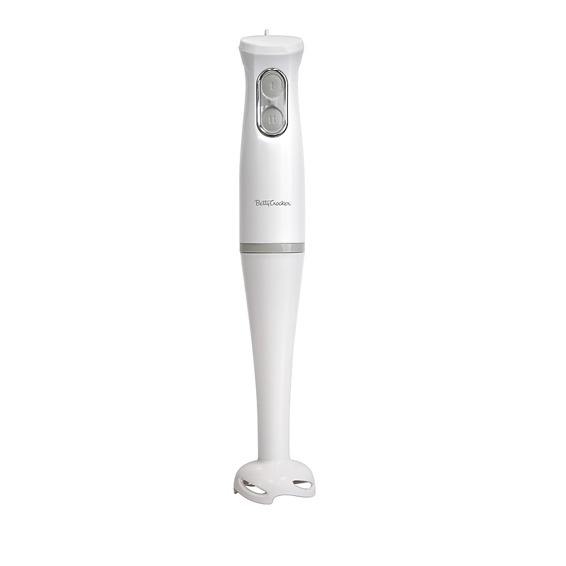 Betty Crocker 20 oz. Hand Blender w/ Mixing Beaker and Lid, White (BC-4307W) image 1