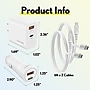 Overtime 38W Wall Charger and Car Charger with Two 6-Foot USB-C to USB-C Cables Bundle, White (OHC6TCX2)~#|#~59671759-C58A-4C8F-B5E6D23E5ABF3C78_sc7