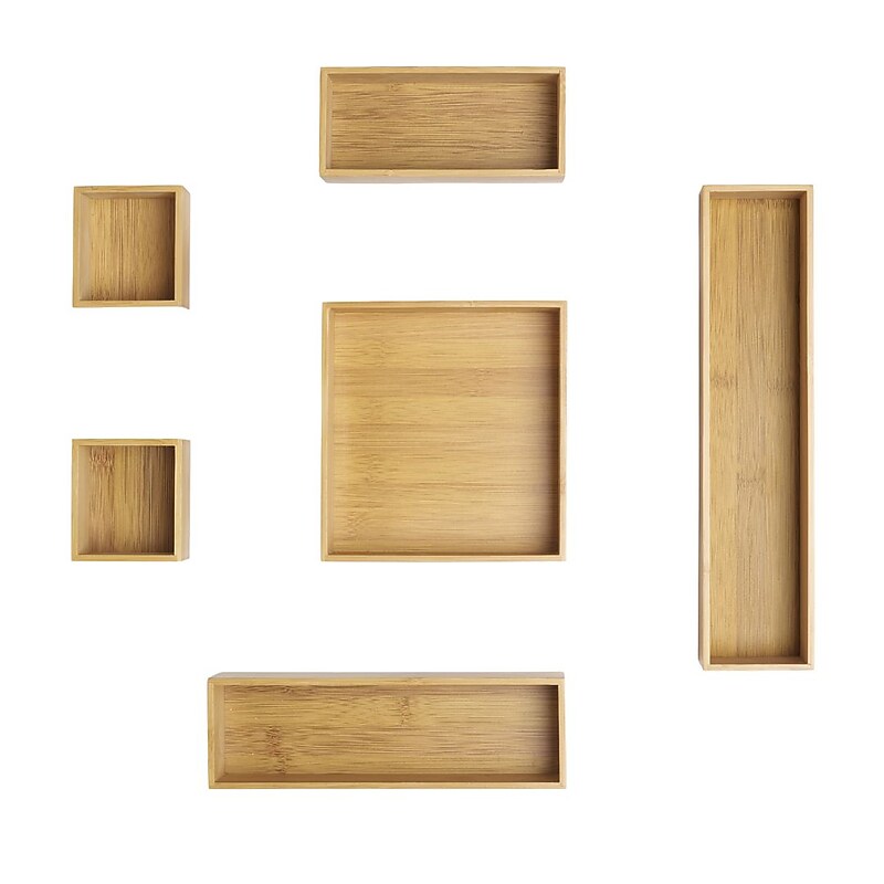 Whitmor 6-Piece Bamboo Drawer Organizer, Natural (6596-9313) image 1