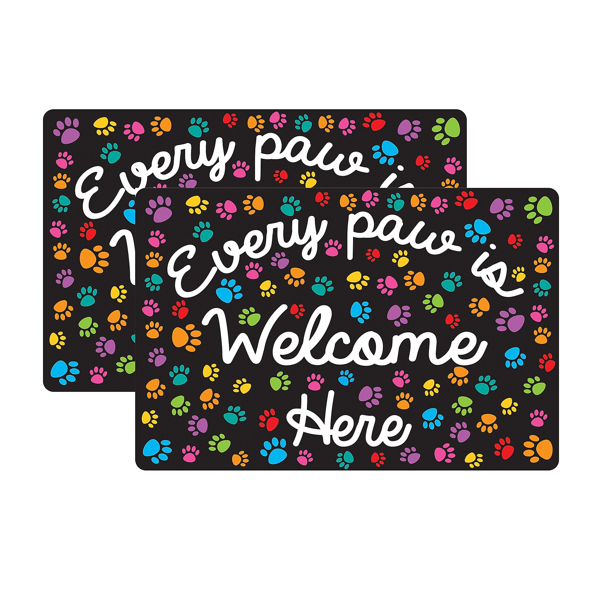 Ashley Smart Poly Commercial Floor Mat, 15.5″ x 23.5″, Every Paw is Welcome Here, 2/Bundle (ASH91511-2) Sansujyuku sansujyuku.com