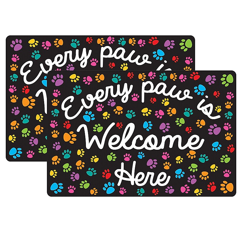 Ashley Smart Poly Commercial Floor Mat, 15.5" x 23.5", Every Paw is Welcome Here, 2/Bundle (ASH91511-2) image 1