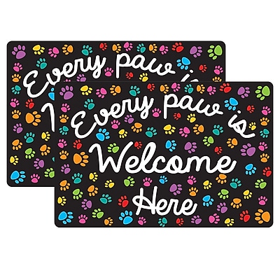 Ashley Smart Poly Commercial Floor Mat, 15.5″ x 23.5″, Every Paw is Welcome Here, 2/Bundle (ASH91511-2) Sansujyuku sansujyuku.com
