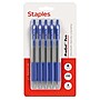 Staples ProGel™ Retractable Gel Pen, Fine Point, 0.7mm, Blue Ink, 5/Pack (ST62099)~#|#~597BBF50-4FE6-47D0-AD5DB9F2F3448C30_sc7