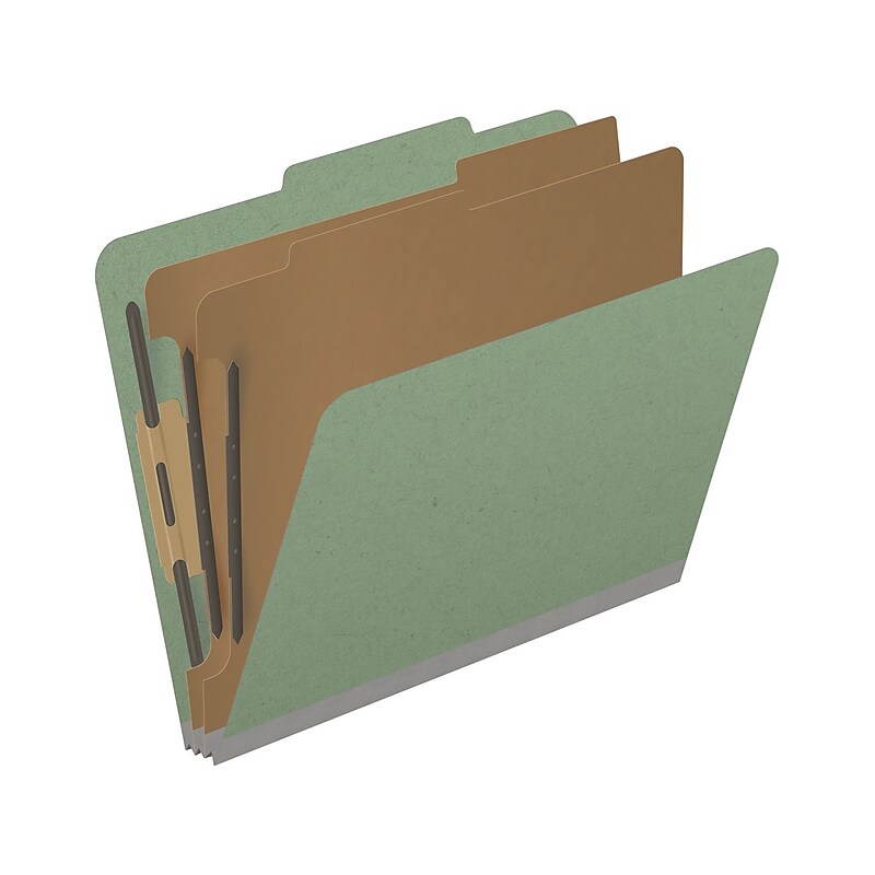 Medical Arts Press Pressboard Classification Folder, 2 Dividers, 2" Expansion, Letter Size, Green, 10/Box (DV-T42-26-3AGN) image 1