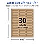 Avery Laser/Inkjet Rectangle Multipurpose Labels, .75" x 2.25", Kraft Brown, 3000 Labels/Box ( 94216)~#|#~597EFDD5-99A2-4169-89C5DD3FCAFD840C_sc7