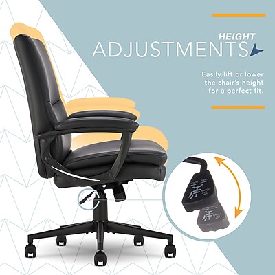Click365 Ergonomic Bonded Leather Swivel Executive Chair - Thumbnail 3