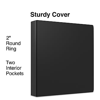 Staples Economy 2" 3-Ring Non-View Binder, Black (ST26587-CC)