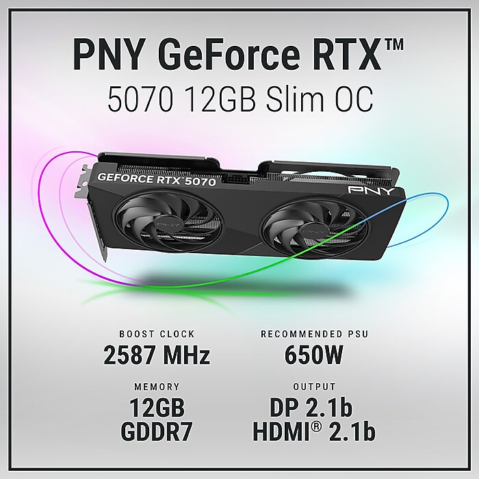 PNY GeForce RTX 5070 NVIDIA PCI EXPRESS 5.0 12GB GDDR7 Gaming