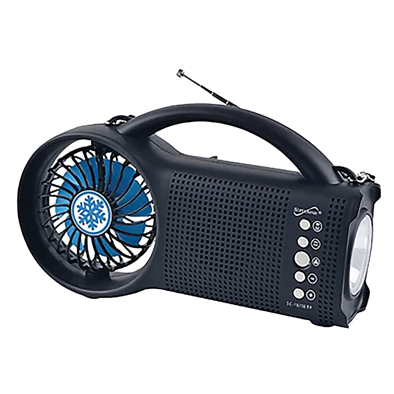 Supersonic Wireless Bluetooth Portable Solar-Powered Speaker, Black (SC-1073ERF) image 1