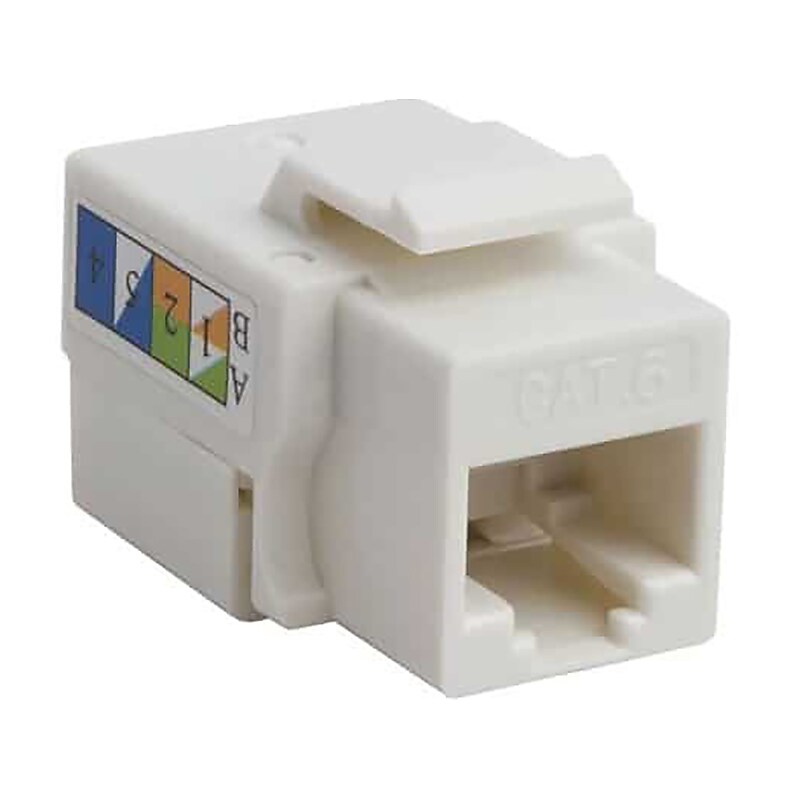 4XEM Cable Cat6 Keystone Jack, White, 10/Pack (4XKJC6WH10PK) image 1