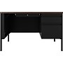 Hirsh 48"W Single-Pedestal Teacher's Desk, Black/Walnut (22642)~#|#~5998AC42-F71B-4CDF-9F5463A096DD5375_sc7