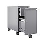 Hirsh 2-Drawer Mobile Vertical File Cabinet, Letter/Legal Size, Lockable, 21.75"H x 10"W x 19.88"D, Arctic Silver (24045)~#|#~599EA082-4DC0-4104-A2B779F8D79AA02A_sc7