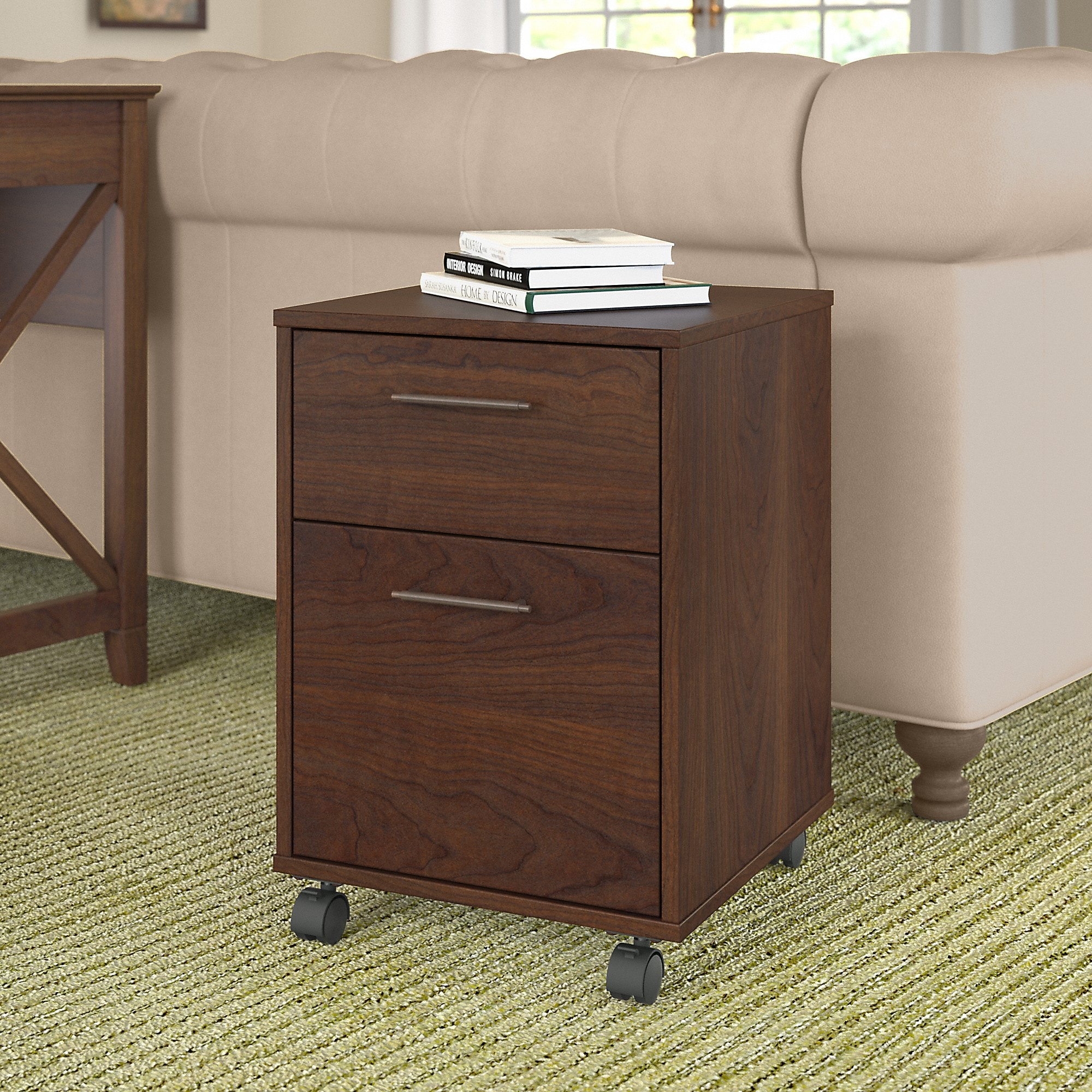 Bush Furniture Key West 2-Drawer Mobile Vertical File Cabinet, Letter Size, Lockable, Bing Cherry (KWF116BC-03) Sansujyuku sansujyuku.com