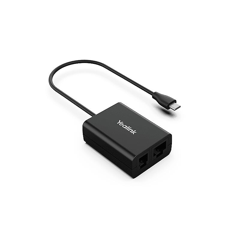 Yealink EHS60 Micro USB-C to RJ45 RJ9 Wireless Headset Adapter, Male to Female, Black (1308019) image 1