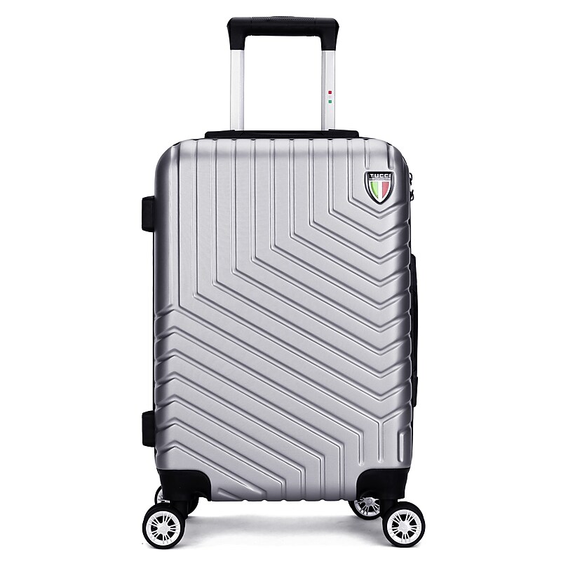 TUCCI SPETTACOLO Hardside Spinner Carry-On, TSA Checkpoint Friendly, Titanium Silver (T0722-20inTSLV) image 1