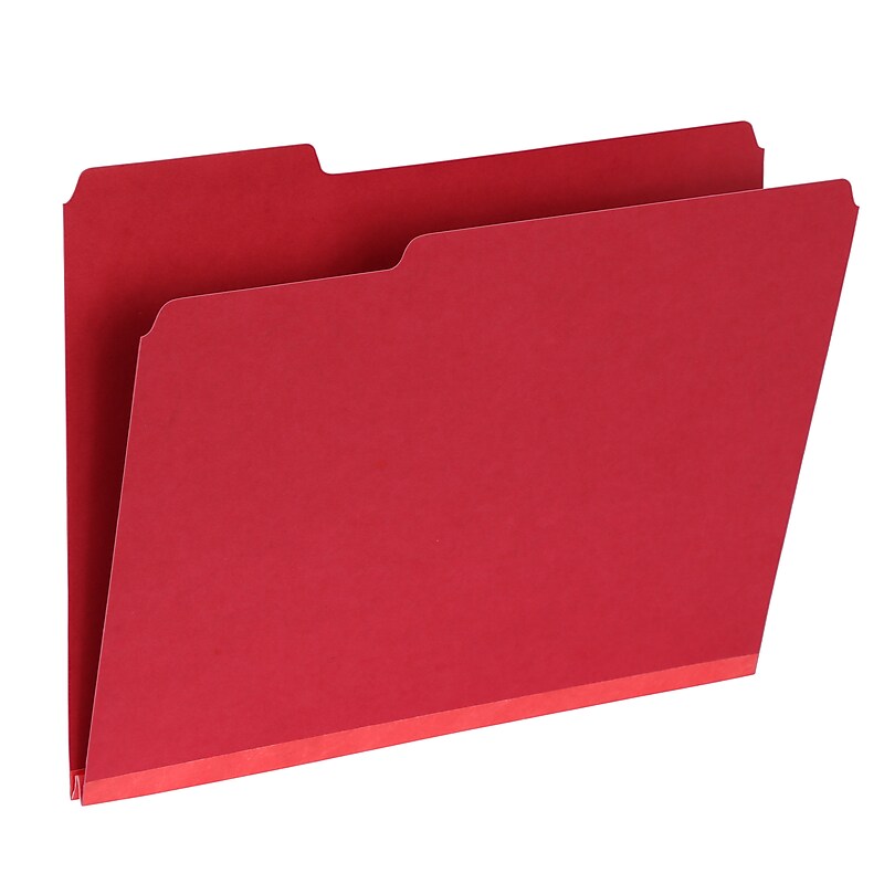 Pendaflex Recycled File Folder, 1-Tab, Assorted, Letter Size, Red, 25/Box (1007010) image 1