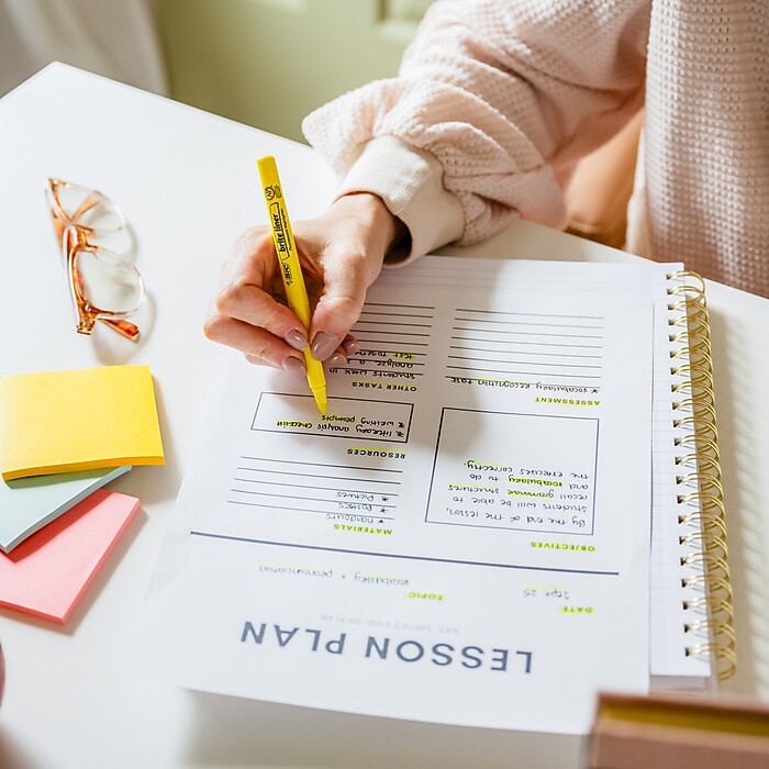 BIC Brite Liner Stick Highlighter, Chisel Tip, Orange, Dozen