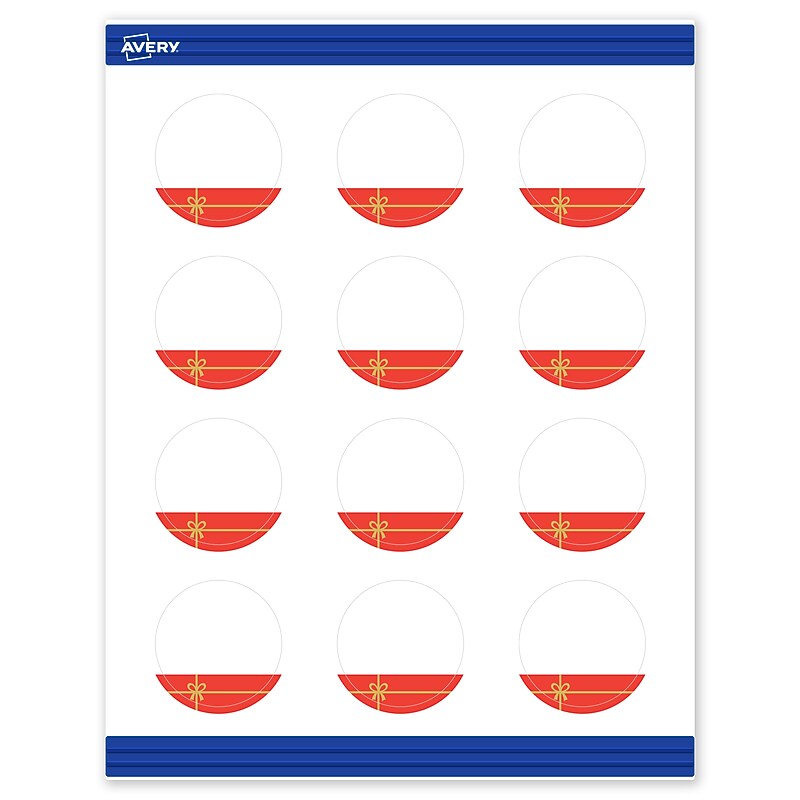 Avery Gold-Red Gift Matte Blank Card, White, 120/Pack (S00-FG7) image 1