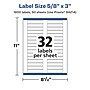 Avery Laser/Inkjet Multipurpose Labels, 3"  x 0.625", Matte White, 1600/Box (94214)~#|#~59A9C9B0-6C83-4B57-90BE6C517082EA35_sc7