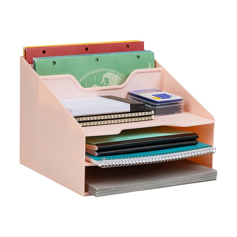 Mind Reader 5-Compartment Plastic Desk Tray, Pink (ANCHBOX5-PNK) image 1