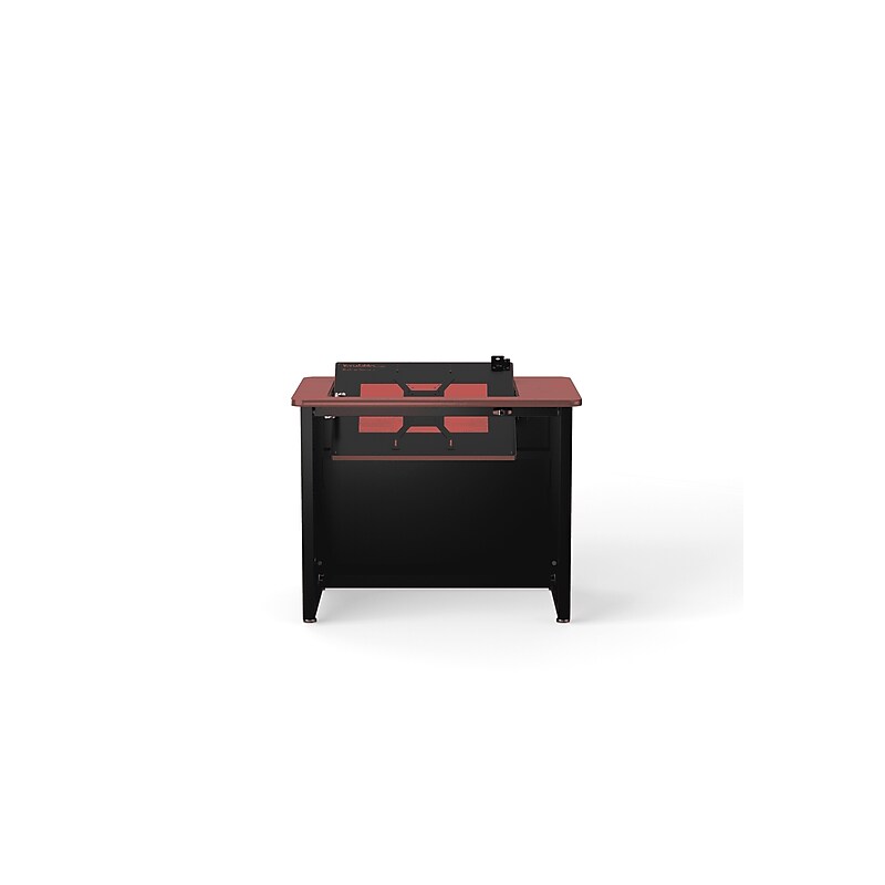 VersaDesk Enclosed Revolution 36"W Computer Desk, Cherry/Black (RSD3624-BC) image 1