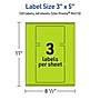 Avery Printable Rectangle Multipurpose Labels, 3" x 5", Bright Green, 120/Pack (94213)~#|#~59B88A73-DF56-4713-A674F052A660CC75_sc7