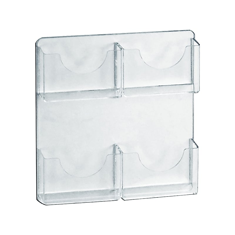Azar Brochure Holder, 13" x 14.38", Vertical, Wall Mounted, Clear, Acrylic, 2/Pack (252090) image 1