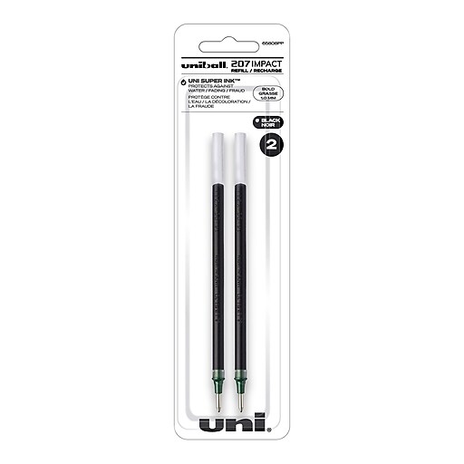 uniball Impact GelInk Pen Refill, Bold Tip, Black Ink, 2/Pack