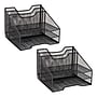 Mind Reader Metal Desk Organizer Letter Tray, Black, 2/Pack (2MESHBOX5-BLK)~#|#~59BFC6BF-2B1E-4D4F-ACD35696BAA5DB2A_sc7