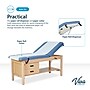 Aristo Wood Physician Adjustable Exam Table with Shelf, Dual Drawer Cabinet, Paper Cutter, Holder, 500 lb Capacity, Blue~#|#~59BFEC73-007E-4588-908D6FA8DF06022F_sc7