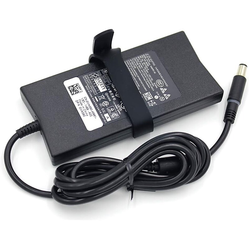 Dell Slim 90W AC Adapter for Dell Laptop, Black (0WK890) image 1