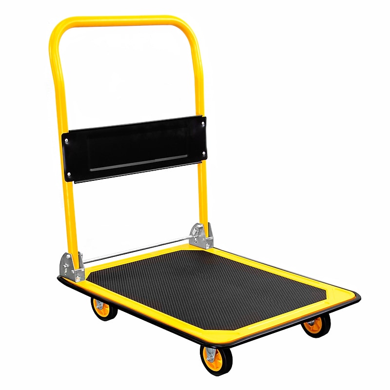 Mount-It! Foldable Flatbed with Swivel Wheels, 660 lb. Capacity, Black/Yellow (MI-921) image 1