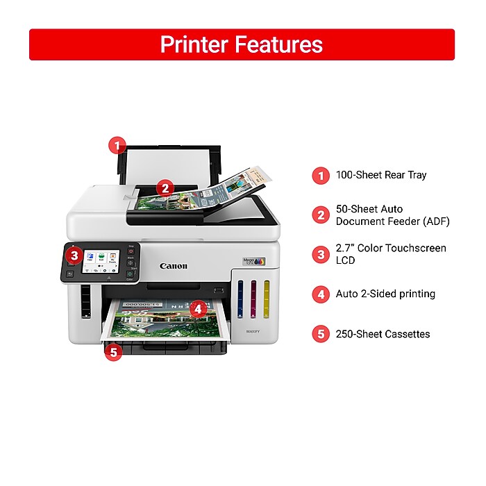 Canon Maxify GX6120 Wireless Color All-In-One Supertank Inkjet