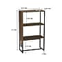 Household Essentials Wrap 41.5" 3-Shelf Bookcase, Brown/Black Laminate/Steel (8260-1)~#|#~59DC6E0B-1066-4D9C-97FDFDA3677AE751_sc7