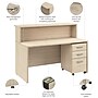 Bush Business Furniture Arrive 60"W Reception Desk with Shelf and Mobile File Cabinet, Natural Elm (ARV002NE)~#|#~59DF844A-ADEB-47AD-AF7AEF710A51472C_sc7