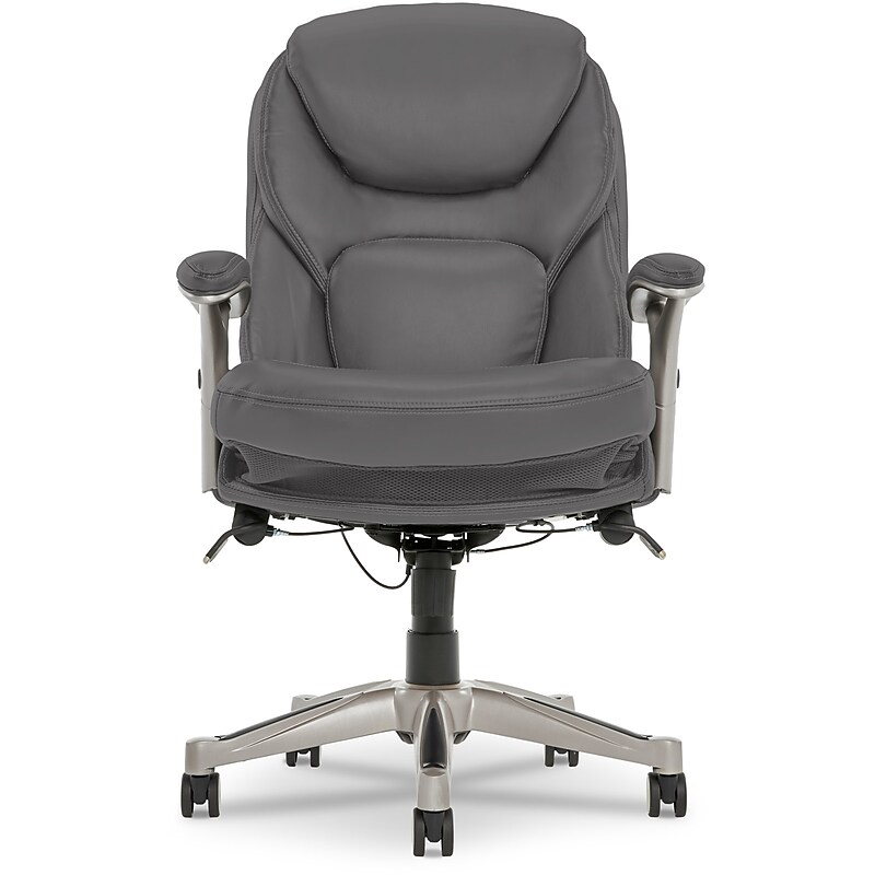 Serta Claremont Ergonomic Faux Leather Swivel Executive Chair with Back in Motion Technology, Gray (44186A) image 1