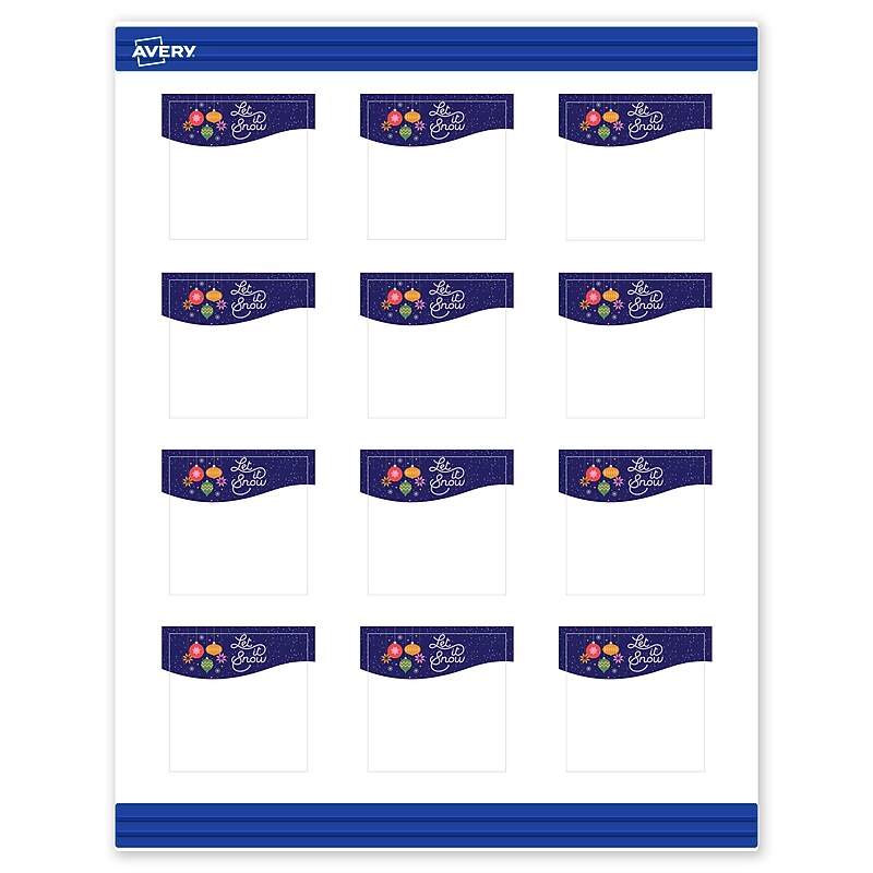 Avery Silver-Snowflakes Matte Blank Card, White, 120/Pack (S00-FK3) image 1