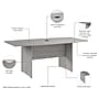 Bush Business Furniture 72W x 36D Boat Shaped Conference Table with Wood Base, Platinum Gray (99TB7236PG)~#|#~59F8B658-3A31-4E1F-BAF291485715303D_sc7