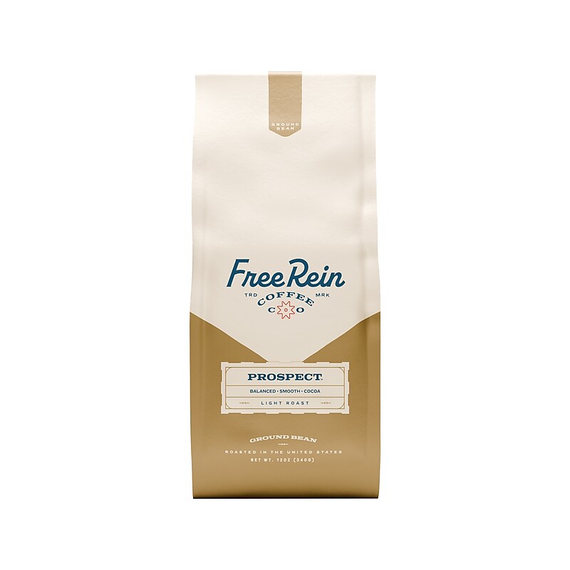 Free Rein Prospect Ground Coffee Packet, Light Roast, 12 oz. (810138360125) image 1