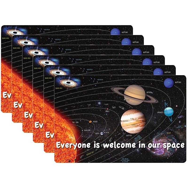Ashley Productions Smart Poly Non-Skid Computer Mouse Pad, Everyone is Welcome in our Space, 6/Pack (ASH12506-6) image 1